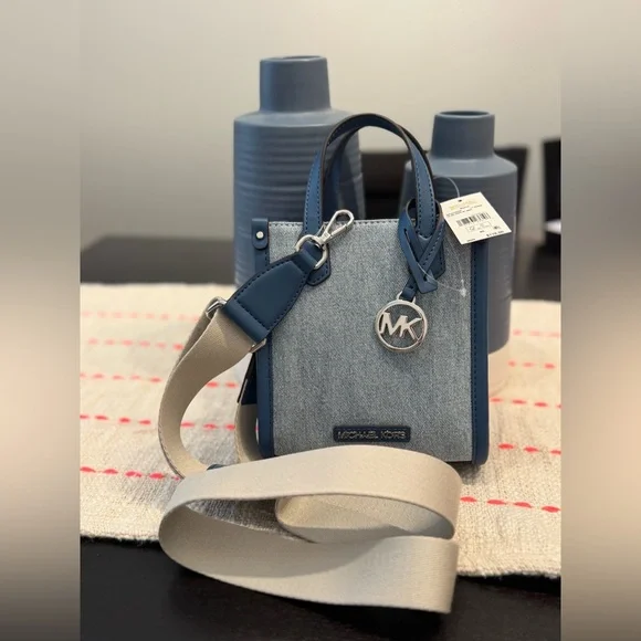 Michael Kors Blue Denim Mini Tote Bag - Picture 2 of 10